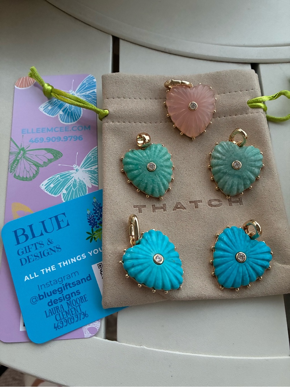 Thatch Heart Malene Pendant.  Choose your color. Retails for $130 each